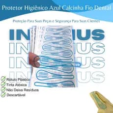 PROTETOR HIGIÊNICO FIO DENTAL PARA CALCINHA E BIQUINIS 112x30 TRANSPARENTE NA COR AZUL