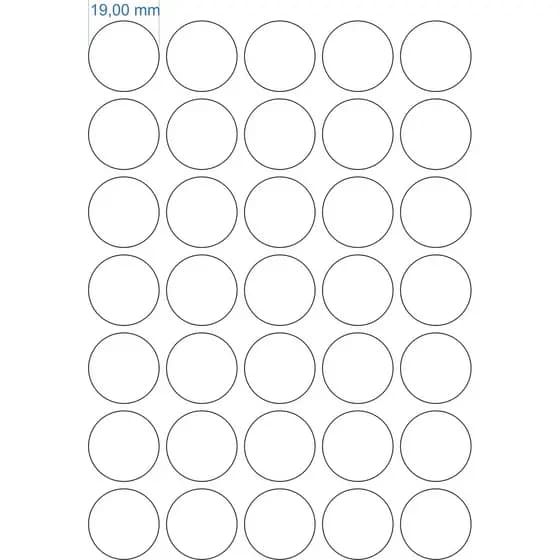 Etiqueta 19mm Bolinha Branco 210 Etiquetas