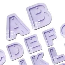 Molde de Silicone para Resina Letras de Alfabeto Padrão - Frente com Furo