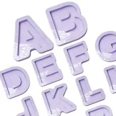 Molde de Silicone para Resina Letras de Alfabeto Padrão Frente