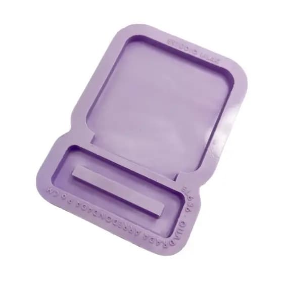 Molde de Silicone para Resina Placa Quadrada Arredondada Pequena - 2 cavidades (6 cm)