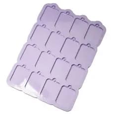 Molde de Silicone para Resina Paleta Retângulo 3 por 4 arredondado com furo - 16 cavidades (4,3 cm)