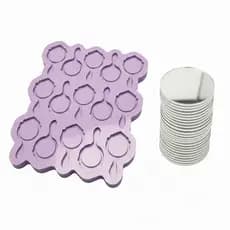 Kit Molde de Silicone Mini Espelho Princesa 15 cav. + Mini Acrílico Redondo Espelhado