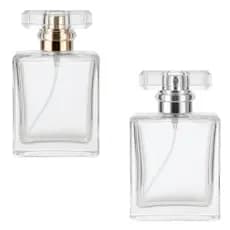 Kit Frasco Luxo Para Perfume 50ml Vidro Válvula Spray Tampa Luxo Dourada Prata Perfumaria Fina