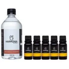 Kit Base 500ml para Produção de Perfume + 5 Essências de 20ml para Perfumaria Artesanal