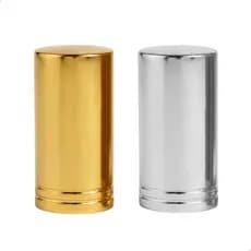 Sobretampa Tampas Para Valvulas Frasco Perfume Decante Recrave 15mm Duplo Frizo Prata Dourado Luxo
