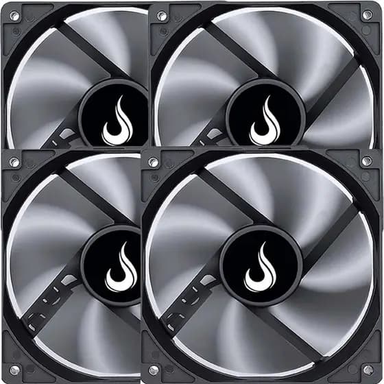 Kit 4 Cooler Fan 12cm 120mm Gabinete Gamer Pc S/ Led Rise Mode