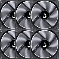 Kit 6 Cooler Fan 12cm 120mm Gabinete Gamer Pc S/ Led Rise Mode