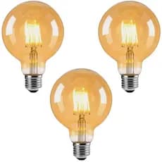 Kit 3x Lâmpada Filamento Carbono Retrô Vintage G80 40W E27 2400K Dimerizável