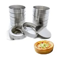 Kit Forma Para Quiche 10x3cm Com 6 Peças Em Alumínio Fundo Falso