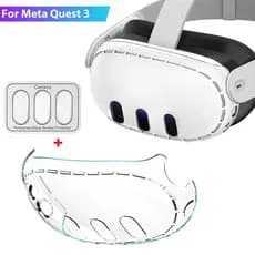Para Meta Quest 3 Capacete VR Transparente Capa Protetora Anti-Colisão Respirável