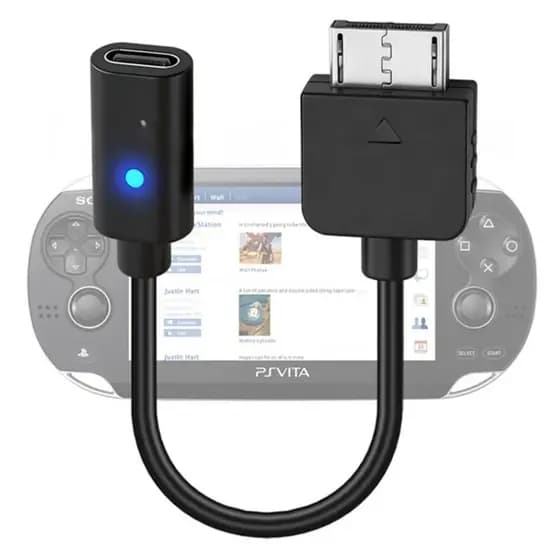 Cabo USB C Para Playstation Vita 1000 Controlador Adaptador De Carregamento Tipo LED Converter PS Console Fio Alimentaçã