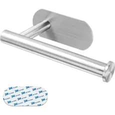 Suporte de Papel Higiênico Aço Inox Escovado Fixação Adesiva 3M Parede Azulejo Tamanho 16cm x 7cm