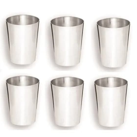 6 Copo em Alumínio Polido Cônico 500ml
