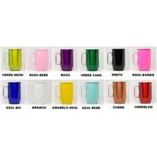 Canecas em Alumínio Colorido para Personalização 600ml