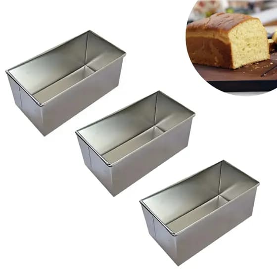 Kit 3 Formas Para Pão De Forma Baby Alumínio 23x10x10cm Sem Tampa
