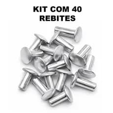 Kit 40 Rebites Maciços 5/32 x 08 Alumínio para Panelas e Canecas – Cabeça Tipo Lentilha