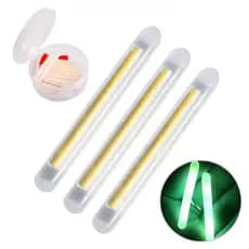 Kit 50 Bastão Luz Química Luminoso Pesca Noturna 30m Visibilidade Multi Uso Boia, Ponteira, Chicote, Anzol, Linha