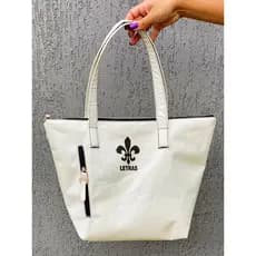 Bolsa Shopper Nylon LETRAS de Ombro Clean Esportiva Academia Bags Gym Masculino Feminino Ziper Vertical  Resistente