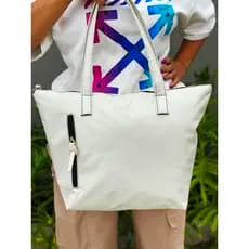 Bolsa Shopper Nylon LISA de Ombro Clean Esportiva Academia Bags Gym Masculino Feminino Ziper Vertical Frontal Resistente