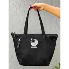 Bolsa Shopper Nylon BIOLOGIA de Ombro Clean Esportiva Academia Bags Gym Masculino Feminino Ziper Vertical Frontal Resistente