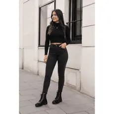 Bota Feminina Coturno Cano Curto Tratorada Couro Ecologico Confortavel Casual Moda 2026