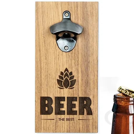 Abridor de Madeira MDF com Imã Abridor de Parede Magnético, Abridor de Garrafa Parede Magnético com Imã Abridor de Cerveja