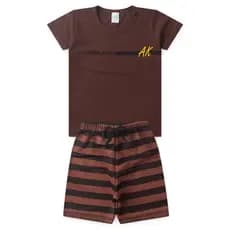 Conjunto Infantil Menino Roupa de Criança masculino Bermuda e Camiseta  L25
