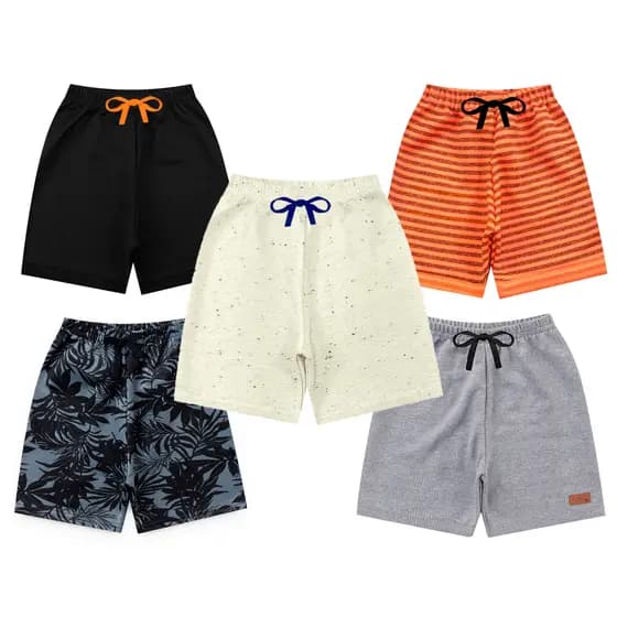 KIT Bermuda Moletinho Infantil Menino Kit Sortido Com 3 Peças l67