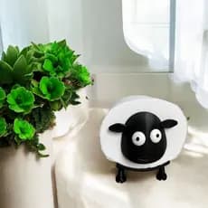 Suporte Porta Papel Higiênico Ovelha Decoração Shaun O Carneiro Impressão 3D