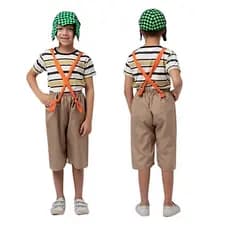Fantasia Infantil Turma Do Chaves Completa Cosplay Com Gorro Criança Festa Aniversario Carnaval