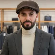 Boina Masculina Italiana Bulier Boné Lisa Inglesa Chapeu Sofisticada Luxo Veludo