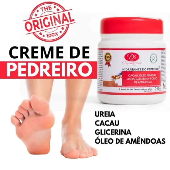 Creme Hidratante De Uréia Pés Rachados Ressecados Calosidade Creme De Pedreiro Com Amêndoas E Cacau
