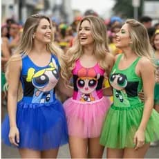 Fantasia Carnaval feminina florzinha linda menina super poderosa envio rápido bory e saia de tule carnaval