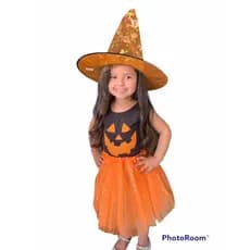 Fantasia Halloween infantil abóbora bruxa festa a fantasia dia das bruxas envio rápido