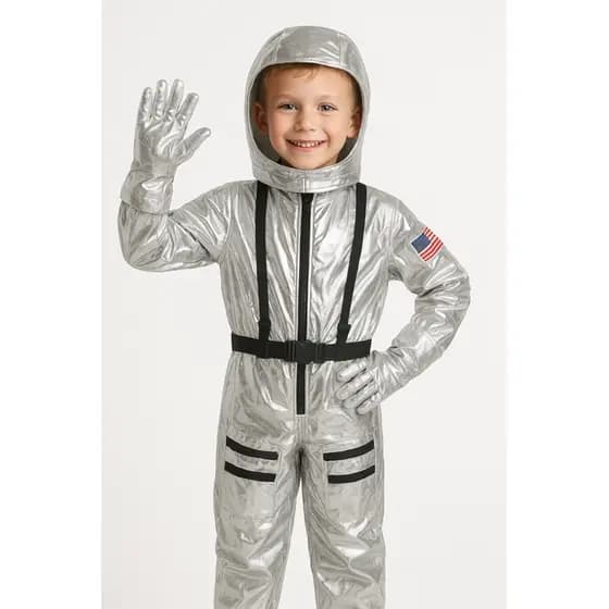 fantasia astronauta infantil macacão capacete e luvas Profissão até o tamanho 10