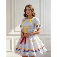 fantasia Noivinha adulto vestido de noiva e tiara do P ao GG
