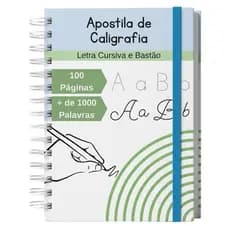 Apostila de Caligrafia – Letra Cursiva e Bastão | 100 Páginas de Treino de Escrita, Alfabeto e Mais de 1000 Palavras