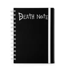Caderno A5 Capa Dura Preta Estilo Death Note | 240 Páginas,  Fechamento com Elástico | Caderno Universitário,