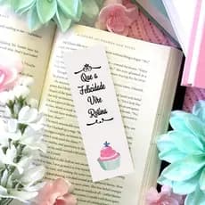 Marcador de página/livro - Frase: Que a felicidade vire rotina