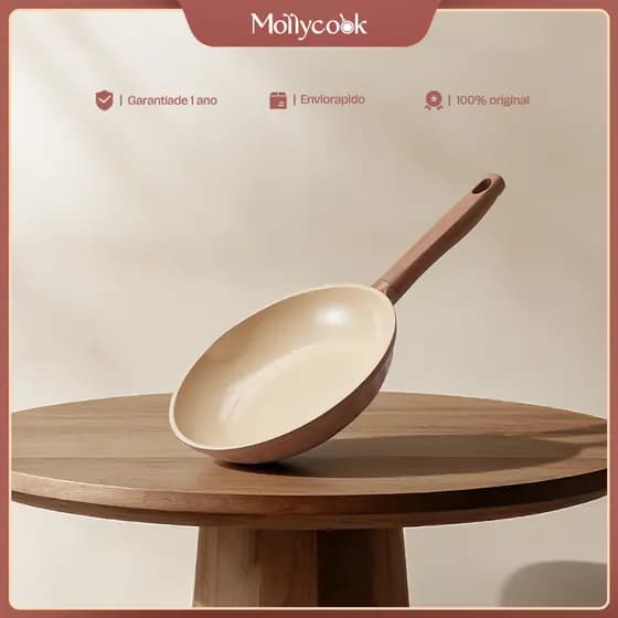Mollycook Frigideira 24cm Alumínio Antiaderente Cerâmica Sem PFOA Indução Gás