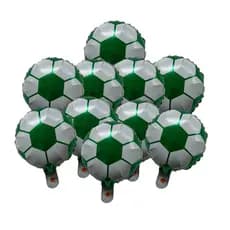 Kit 10 Balão Metalizado  Bola Futebol e Basquete 24cm Decoração Centro Mesa Festa