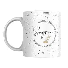 caneca de porcelana sogra minimalista/caneca 325 ml/ presente criativo/presente sograceramica