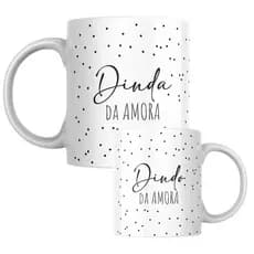 caneca personalizada com nome dinda ou dindo/caneca personalizada 325 ml de porcelana