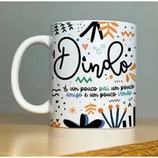 caneca personalizada dindo com nome/caneca de porcelana 325 ml/ceramica/presente dindo