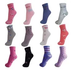 Kit com 12 Pares de Meias Feminino Coloridas Cano Longo Juvenil Adulto Tamanho Único 35-40