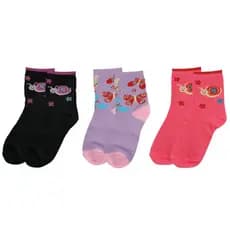 Kit com 12 Pares de Meias Femininas Infantil com Cano Longo Estampadas Coloridas Sortidas