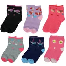 kit 12 Meias Femininas Infantil Cano Longo Cano Médio Estampadas Cores Sortidas 0