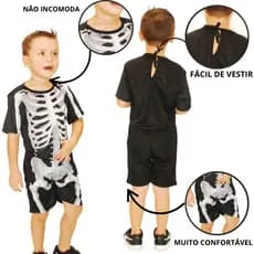 Caveira Infantil Halloween Dia Das Bruxas de Alta Qualidade e confortavel