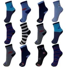 Meias Infantil 12 Pares 9 Pares 6 Pares 3 Pares Estampadinhas Sortidas Menino Cano Médio de Alta Qualidade